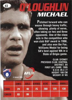 1999 Select AFL Premiere #43 Michael O’Loughlin Back
